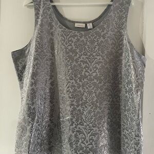 Chico's Silver Damask Sleeveless Top